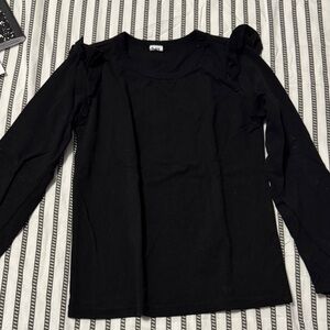 Black Long Sleeve Kids Top